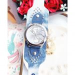 Guess Heartbreaker Mặt Tròn Màu Bạc Dù Màu Xanh W1141L1