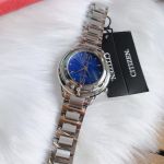 Citizen Eco drive Sunrise blue Mặt Tròn Xanh Dây Kim Loại EM0510-53N