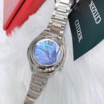 Citizen Eco drive Sunrise blue Mặt Tròn Xanh Dây Kim Loại EM0510-53N