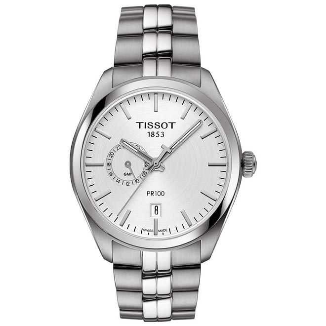 Tissot PR100 Dual Time  Mặt Tròn Dây Kim Loại Bạc T101.452.11.031.00