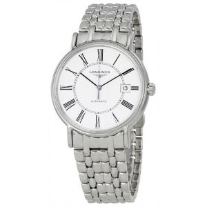 Longines Presence Mặt Số Trắng Dây Kim Loại Bạc L49214116