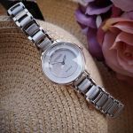 Citizen Eco Drive Dây Kim Loại Màu Bạc Mặt Khảm Trai EM0380-81D