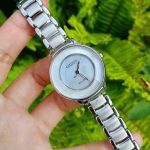 Citizen Eco Drive Dây Kim Loại Màu Bạc Mặt Khảm Trai EM0380-81D