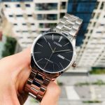 Citizen Elegant Automatic Mặt Tròn Màu Đen Dây Kim Loại Màu Bạc Lịch Ngày Thứ NH8350-83E