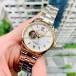 Orient Star Open Heart Mặt Tròn Dây Kim Loại Demi RE-AT0004S