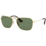 Ray-ban Sunglasses Mắt Vuông Màu Xanh Gọng Kim Loại Màu Vàng RB3610 001/71 58