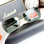 Ray-ban Sunglasses Mắt Vuông Màu Xanh Gọng Kim Loại Màu Vàng RB3610 001/71 58