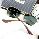 Ray-ban Sunglasses Mắt Vuông Màu Xanh Gọng Kim Loại Màu Vàng RB3610 001/71 58