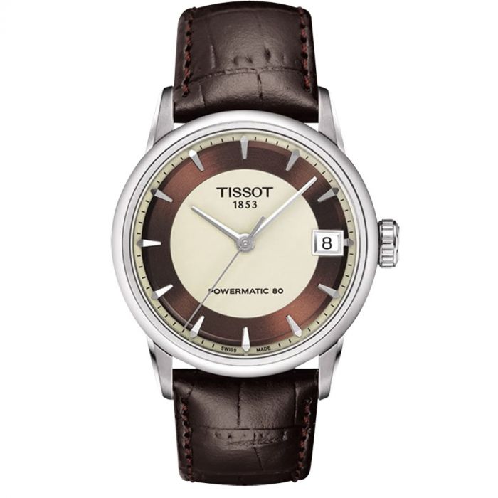 Tissot T-Classic Powermatic 80 Mặt Tròn Dây Da Nâu T086.207.16.261.00