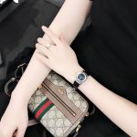 Versace Venus Mặt Tròn Viền Bạc Dây Da Màu Đen VDA010014