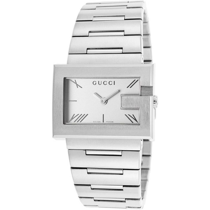 Gucci G-Watch Mặt Chữ Nhật Dây Kim Loại Màu Bạc YA100506