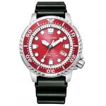 Citizen Eco Drive Promaster Diver Mặt Số Đỏ Dây Cao Su BN0159-15X