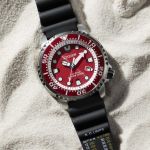 Citizen Eco Drive Promaster Diver Mặt Số Đỏ Dây Cao Su BN0159-15X
