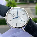 Seiko Premier Mặt Tròn Cọc Số La Mã Dây Da Đen SRK035P1