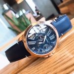 Fossil Grant Mặt Tròn Dây Da Màu Xanh Lịch Ngày Thứ ME1162