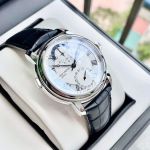 Frederique Constant Hybrid Manufacture Automatic Mặt Tròn Màu Bạc Dây Da Màu Đen Lịch Ngày 750MC4H6