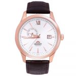 Orient Contemporary Automatic Viền Vàng Hồng Dây Da Màu Nâu FAL00004W0