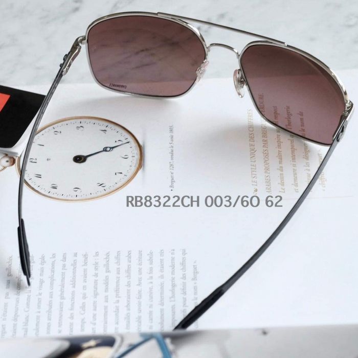 Rayban Chromance Polarized Mắt Vuông Gọng Carbon RB8322CH 003/6O xách