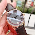 Frederique Constant Vintage Rally Automatic Mặt Tròn Viền Vàng Hồng Dây Da Màu Xám FC-303GBRH5B4