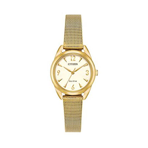 Citizen Women's Mặt Số Tròn Dây Kim Loại Bạc EM0682-58P