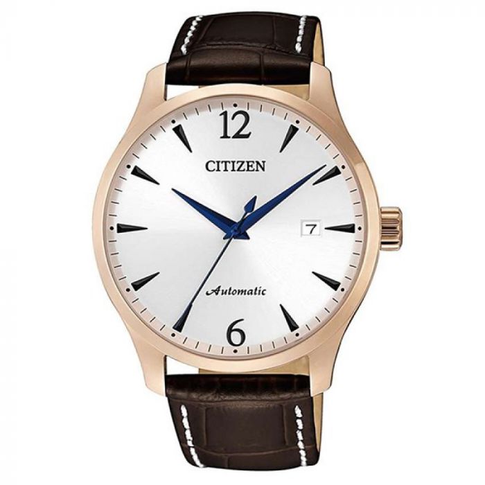 Citizen Automatic Mặt Tròn Dây Da Nâu NJ0113-10A