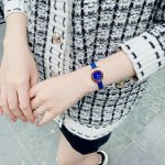 Salvatore Ferragamo Gancino Mặt Tròn Xanh Dây Da SF4300318
