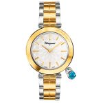 Salvatore Ferragamo Intreccio Topaz Demi Mặt Tròn Dây Kim Loại FIC040015