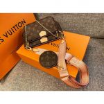 Louis Vuitton Multi Pochette Accessoires Màu Nâu Quai Xách Màu Hồng M44840