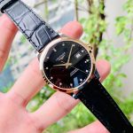 Longines Record Automatic Mặt Tròn Dây Da Đen L2.820.5.57.2