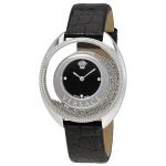 Versace Destiny Spirit Mặt Số Tròn Dây Da Vân Đen VAR070017