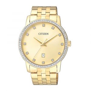 Citizen Quartz Mặt Tròn Dây Kim Loại Vàng BI5032-56P