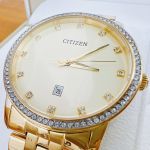 Citizen Quartz Mặt Tròn Dây Kim Loại Vàng BI5032-56P