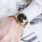 Movado Ario Quartz Mặt Tròn Dây Kim Loại Vàng 0607448