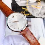 Movado Ultra Slim Quartz Mặt Tròn Dây Da Nâu 0607183