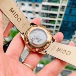 Mido Belluna II Rose Automatic Dây Da Viền Vàng Hồng M0244073603109