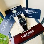 Longines Record Automatic Mặt Tròn Dây Da Đen L2.321.4.57.2